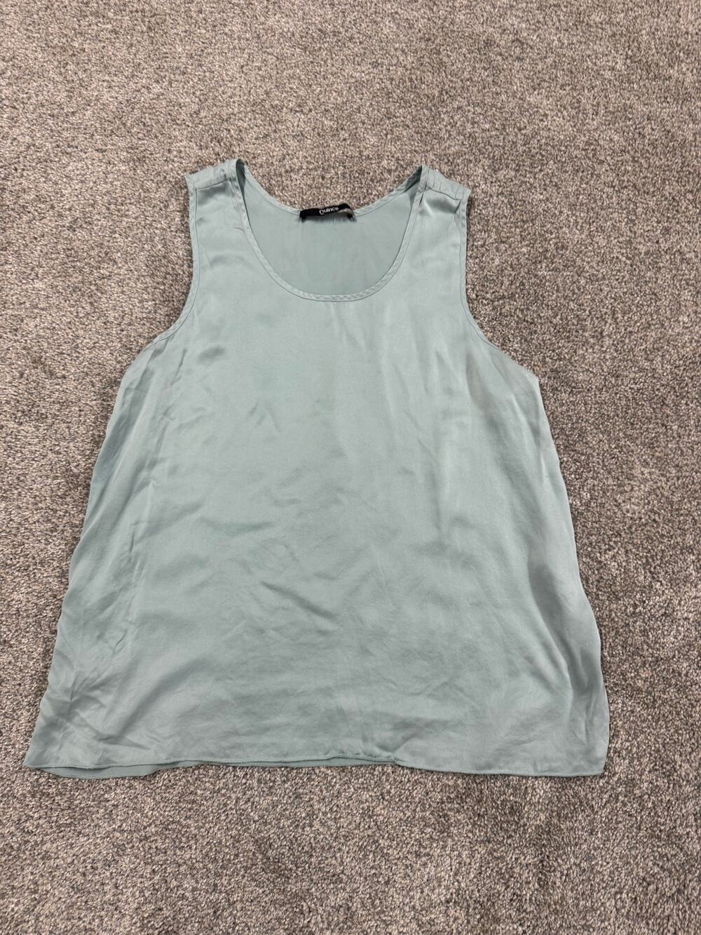 Quince Women's Light Blue Silk Relaxed Scoop Neck Tank